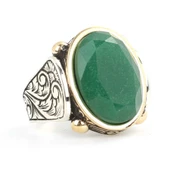 925 Ayar Gümüş Kök Zümrüt Taşlı Erkek Yüzüğü thumbnail 2