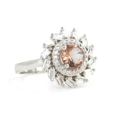 925 Ayar Gümüş Rüzgar Gülü Model Sultanayt ve Baget Taşlı Yüzük thumbnail 2