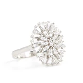 925 Ayar Gümüş Oval Model Baget Taşlı Yüzük thumbnail 2