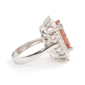 925 Ayar Gümüş Dikdörtgen Zultanit ve Baget Taş Yüzük, Büyük thumbnail 4