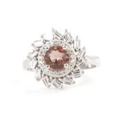 925 Ayar Gümüş Rüzgar Gülü Model Sultanayt ve Baget Taşlı Yüzük thumbnail 4