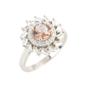 925 Ayar Gümüş Rüzgar Gülü Model Sultanayt ve Baget Taşlı Yüzük thumbnail 1