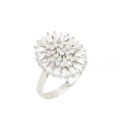 925 Ayar Gümüş Oval Model Baget Taşlı Yüzük thumbnail 1