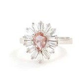 925 Ayar Gümüş Minik Damla Zultanit ve Baget Taş Yüzük thumbnail 2