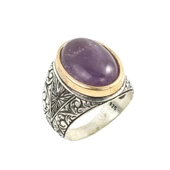 925 Ayar Gümüş Ametist Taşı Erkek Yüzüğü thumbnail 1