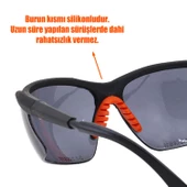 Bisiklet Güneş Gözlüğü Yüz Ayarlı Silikon Burunlu Bisikletçi Gözlük S600 Füme - 2