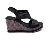 VENÜS 2015707Y DOLGU TOPUK HAFİF DERİ KADIN SANDALET - 8