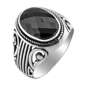 Siyah Zirkon Taşlı 925 Ayar Gümüş Yüzük thumbnail 3