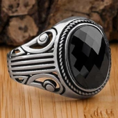 Siyah Zirkon Taşlı 925 Ayar Gümüş Yüzük thumbnail 1