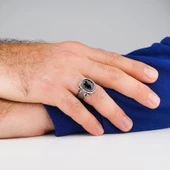 Siyah Zirkon Taşlı 925 Ayar Gümüş Yüzük thumbnail 2