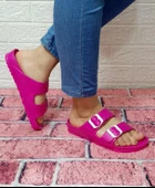 Hammerjack 234 Fuşya Pembe Çift Tokalı Havuz Plaj Günlük Terlik thumbnail 2
