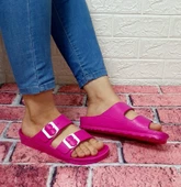 Hammerjack 234 Fuşya Pembe Çift Tokalı Havuz Plaj Günlük Terlik thumbnail 4