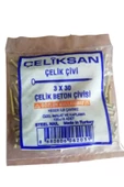 Çeliksan 3x30 Beton Çelik Çivi Sarı (3 Lük Beton Çivisi) 100 Adet - 1
