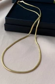 14 Ayar Yeşil Altın Kadın Balık Sırtı Zincir Kolye 2,5 mm - 5