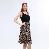 DRR Moda Çiçek Desenli Askılı Elbise - 5