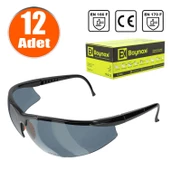 Baymax İş Güvenlik Gözlüğü Koruyucu Silikonlu Gözlük S600 Füme (12 ADET) thumbnail 1