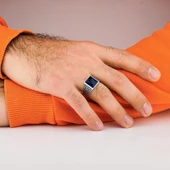 Parlament Mavisi Zirkon Taşlı 925 Ayar Gümüş Yüzük thumbnail 2