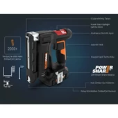 Worx Wx843 20Volt/2.0Ah. Li-İon Şarjlı Profesyonel 6-14Mm Zımba Ve 15Mm Çivi Çakma + 3500 Adet Yedek Zımba Ve Çivi - 11
