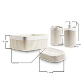 Hometarz 4 lü Plastik Banyo Seti Fırçalık Sabunluk Organizer - 6