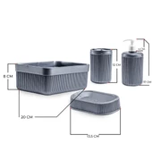 Hometarz 4 lü Plastik Banyo Seti Fırçalık Sabunluk Organizer - 3
