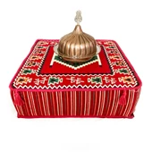 Shark Anatolia Şark Köşesi Masası Puf Zeugma Kırmızı - 5