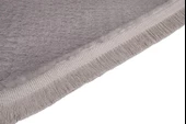 My Evilla Modern Dekoratif Halı Jel Kaymaz Taban Peluş Gri Saçaklı Oval Halı - 3