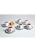 Porland Flower Garden Kahve Fincan Takımı 6 Kişilik 12 Parça 90cc - 4