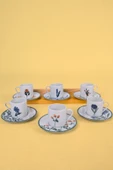 Porland Flower Garden Kahve Fincan Takımı 6 Kişilik 12 Parça 90cc - 2
