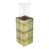 Vitale Şiva Çiçek Desenli Yeşil Mumluk 18x41 cm AK.FQ0023-Y thumbnail 1