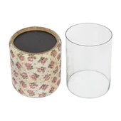 Vitale Şiva Çiçek Desenli Krem Mumluk 12x15 cm AK.FQ0016-K - 3