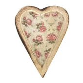 Vitale Şiva Çiçek Desenli Krem Dekoratif Kalp Orta Boy AK.FQ0013-K thumbnail 1