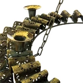 Vitale Eskitme Metal Oval Altılı Mumluk 47x7 cm AK.DM0001 thumbnail 5