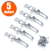 5 Adet Ayarlanabilir Büyük Boy Çelik Kaput Kilidi (Vida Hediyeli) - 1