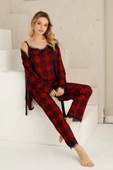 Sabahlıklı Dantel Detaylı Pegasus Kadın Pijama Takımı-Çeyizlik Takım- Geniş Beden Aralığı - 6