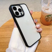İphone 13  Metal Kamera Çerçeveli Kenarları Renkli Kılıf - 10