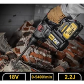 CAT DX21 18Volt 4.0Ah 2.2J Li-ion Çift Akülü Şarjlı Kömürsüz Profesyonel SDS-Plus Pnömatik Kırıcı/Delici - 7