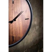 Rehome Ron Saat | Ceviz Kaplamalı Modern Duvar Saati | 55 cm Çap Duvar Saati thumbnail 7