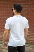 Beyaz Invisible Yazılı Kısa Kollu V Yaka Erkek Tişört 20ETSHNVSB - 8