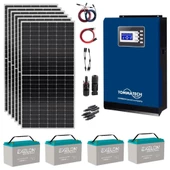 Güneş Enerjisi Bağ Evi Solar Paketi 5KVA İnverter 350W Güneş Paneli 100Ah Jel Akü - 1