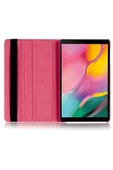 Samsung T500 Pembe Tablet Kılıfı 360° Dönebilen Stantlı Silikonlu Tam Koruma - 6