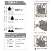 RENAULT CLIO 2 1998-2005 İcon Siyah  Oto Paspas Seti - 2
