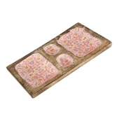 Vitale Şiva Çiçek Desenli Dekoratif Pembe Tepsi AK.FQ0021-P - 2