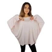 Salaş Yarasa Kollu Pembe Kadın T-Shirt thumbnail 3