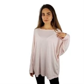 Salaş Yarasa Kollu Pembe Kadın T-Shirt thumbnail 2