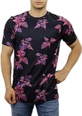 Çiçek Desenli Siyah T-Shirt thumbnail 1