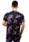 Çiçek Desenli Siyah T-Shirt thumbnail 3