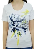 Baskılı Beyaz T-Shirt - 4