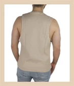 Spor Geniş Kolsuz Bej Atlet 10126 thumbnail 2