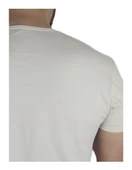 Boyu Uzun Yanı Şeritli Krem T-shirt thumbnail 6