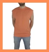 Turuncu Acid Yıkamalı Erkek T-shirt thumbnail 1